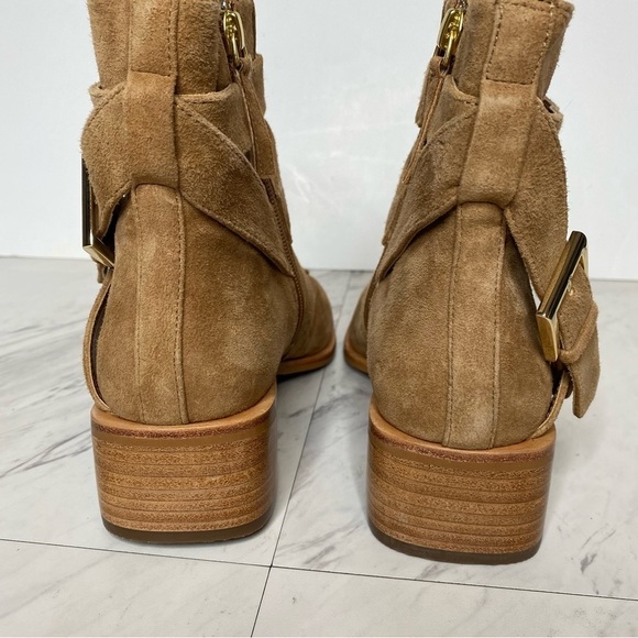 New! Linea Paolo Tan Wraparound Strap Bootie 6 1/2 M - Picture 4 of 14